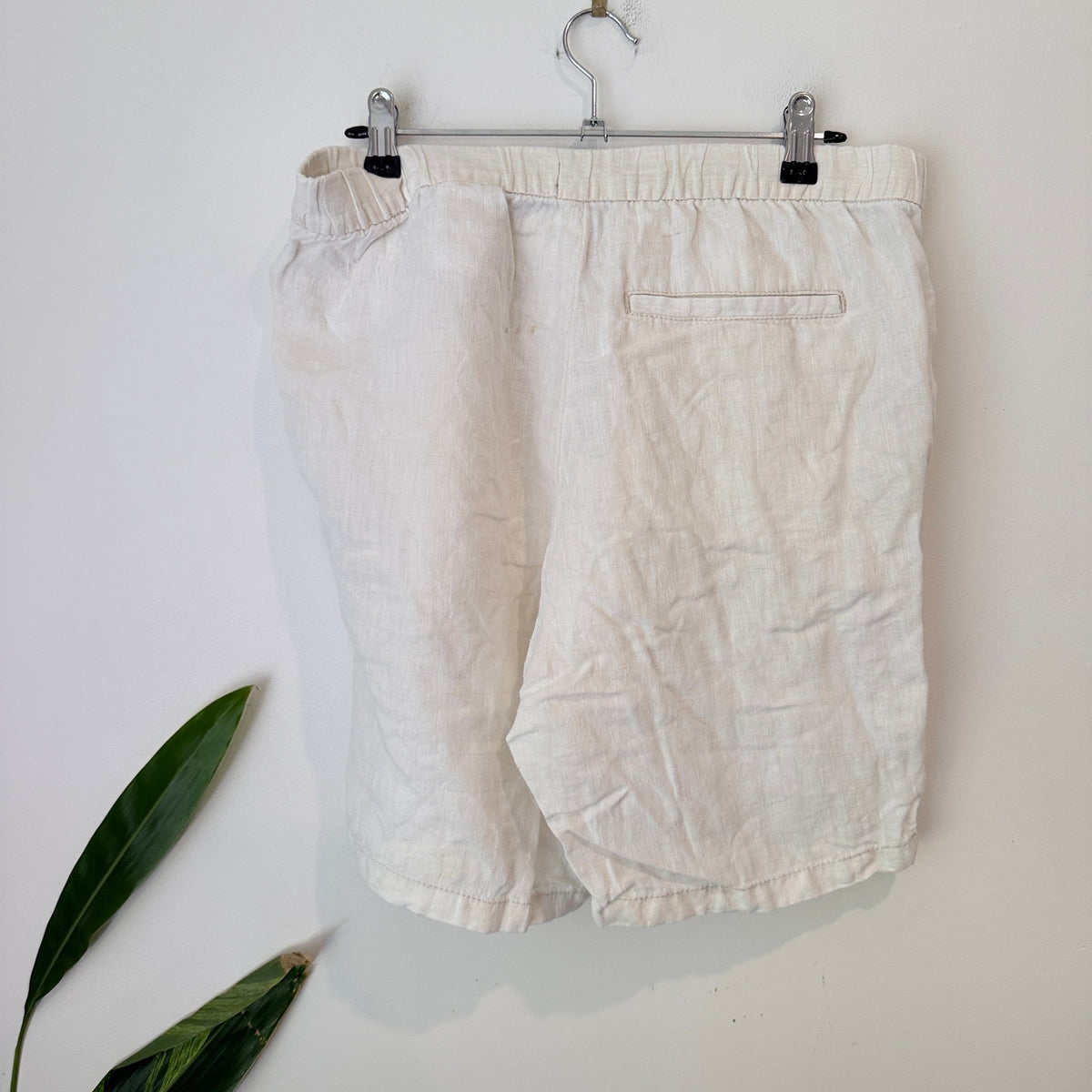 H&M Size 33R Linen Relaxed Fit Drawstring Shorts