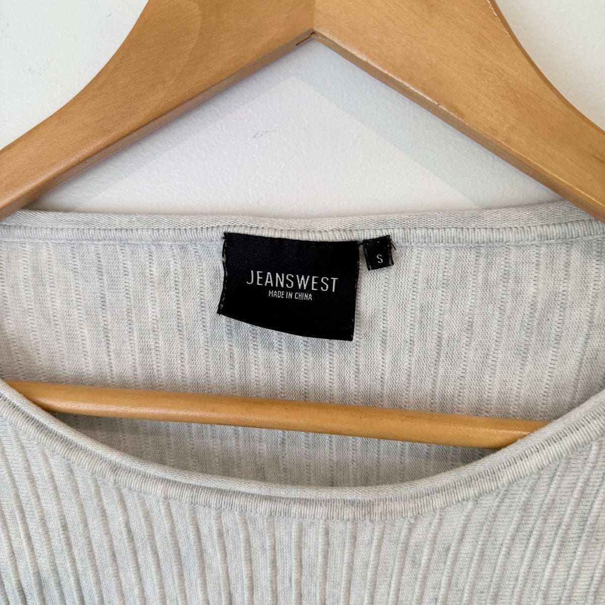 Jeanswest Size S Rib Knit Peplum Long Sleeve Top