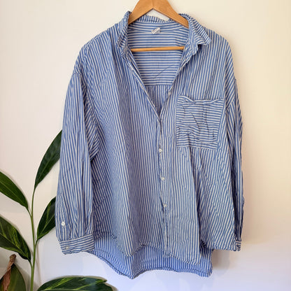 Anko Size 14 Stripe Oversized Cotton Shirt