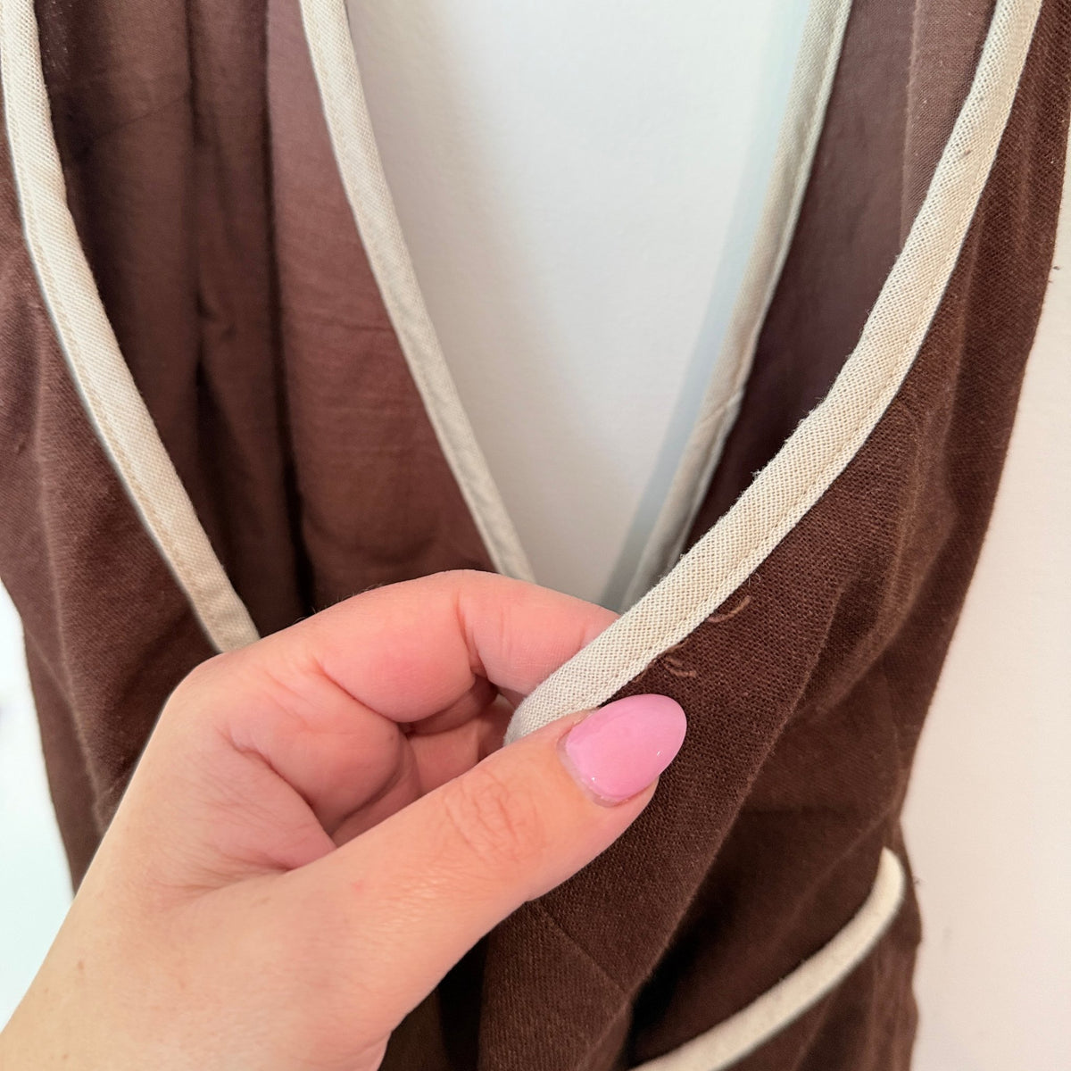 Showpo Size 10 Linen Blend Halter Wrap Mini Dress