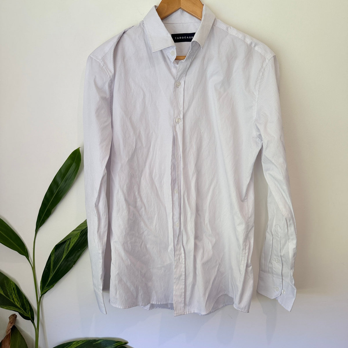 Tarocash Size M Textured Stripe Long Sleeve Shirt