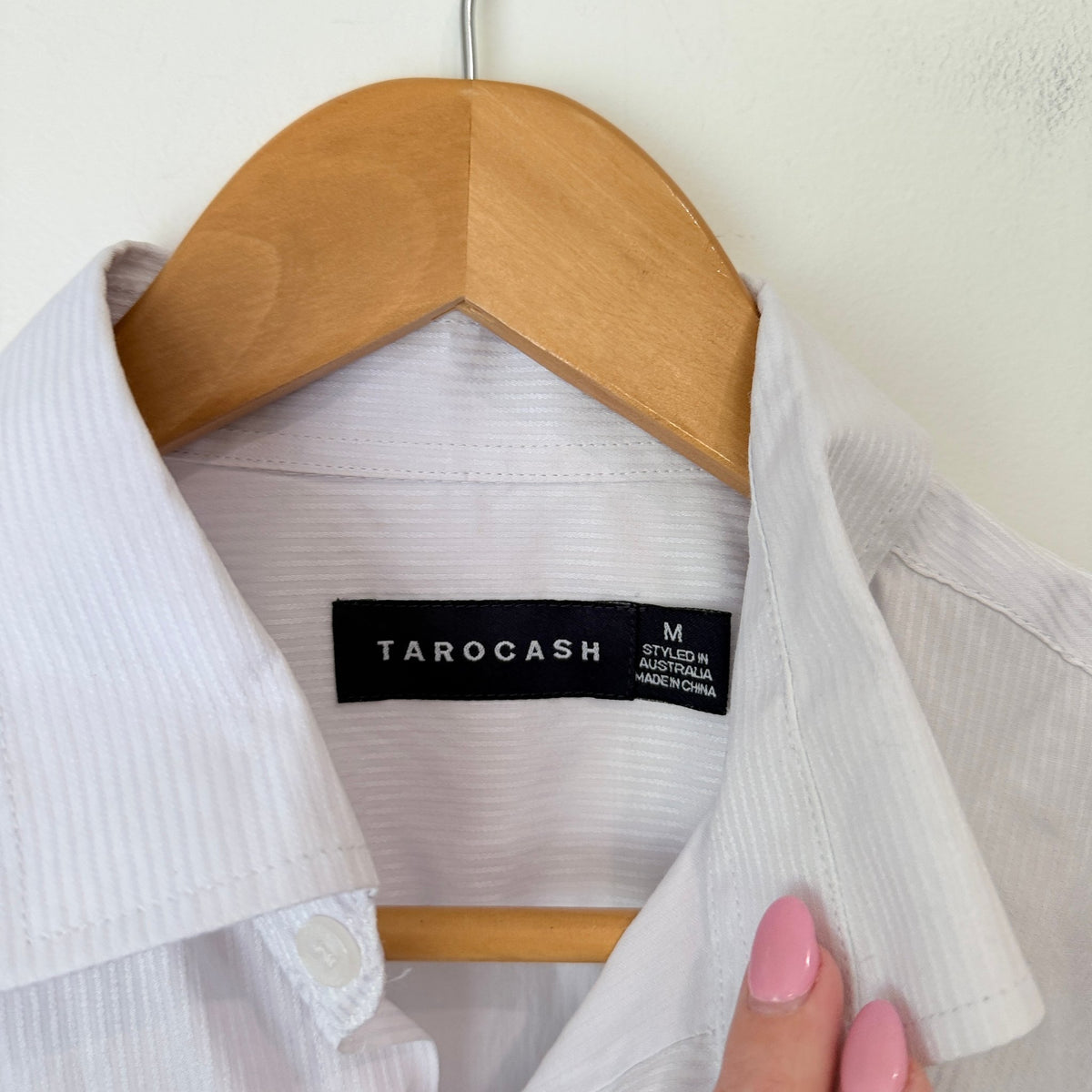 Tarocash Size M Textured Stripe Long Sleeve Shirt