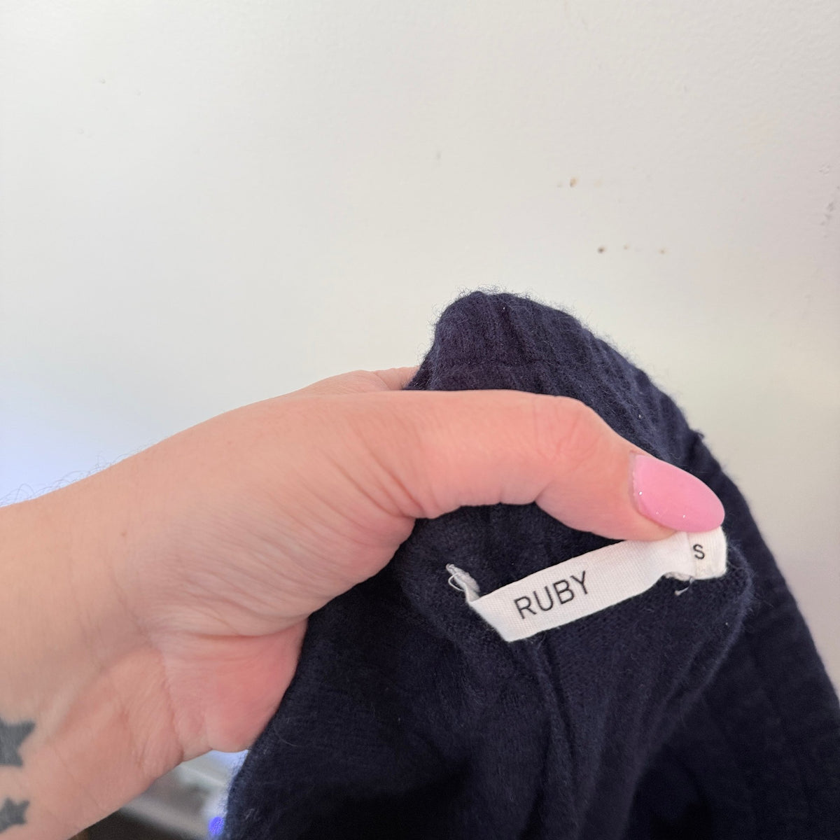 Ruby Size S Wool Cashmere Blend Knit Joggers