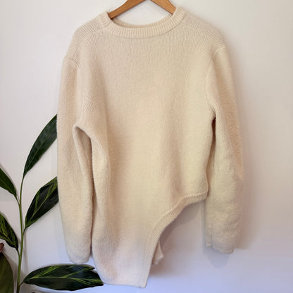 QXC Size M Asymmetric Knit Long Sleeve Top