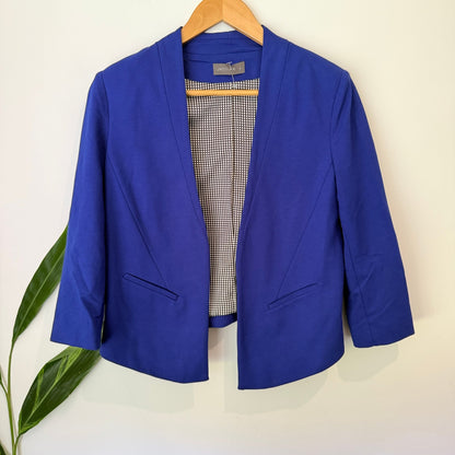 Jacqui E Size S Collarless Cropped Blazer