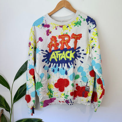 Brand Unknown Size L Art Attack Paint Splatter Sweatshirt