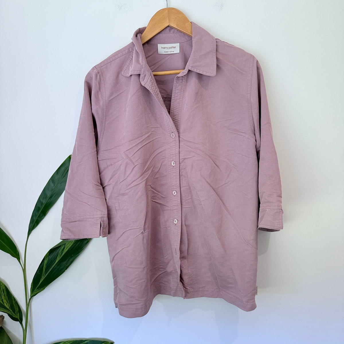 Harry Potter Size L | U/Arm to U/Arm 54cm Three Quarter Sleeve Button Up Shirt