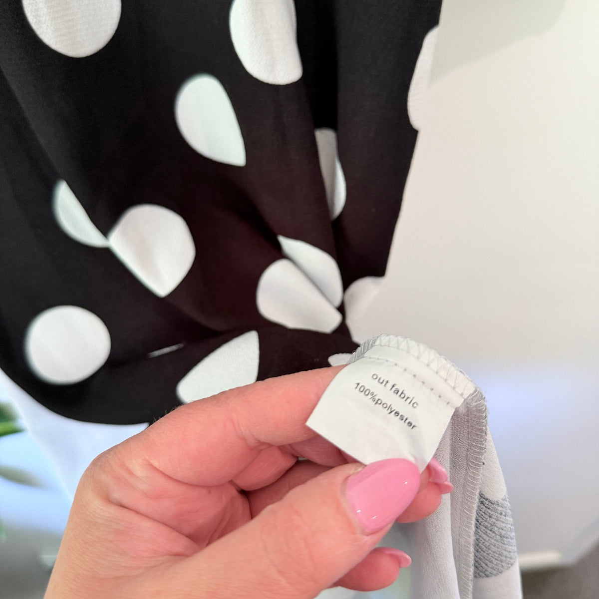 Brand Unknown Size U/Arm to U/Arm 57cm Spot Print Sheer Back Tunic Dress