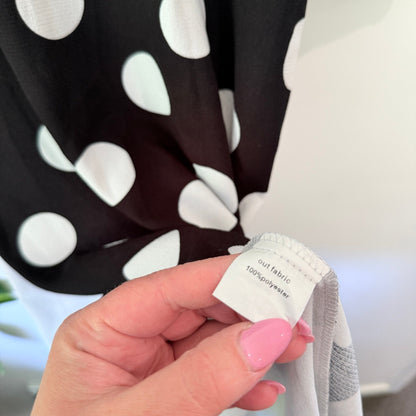 Brand Unknown Size U/Arm to U/Arm 57cm Spot Print Sheer Back Tunic Dress