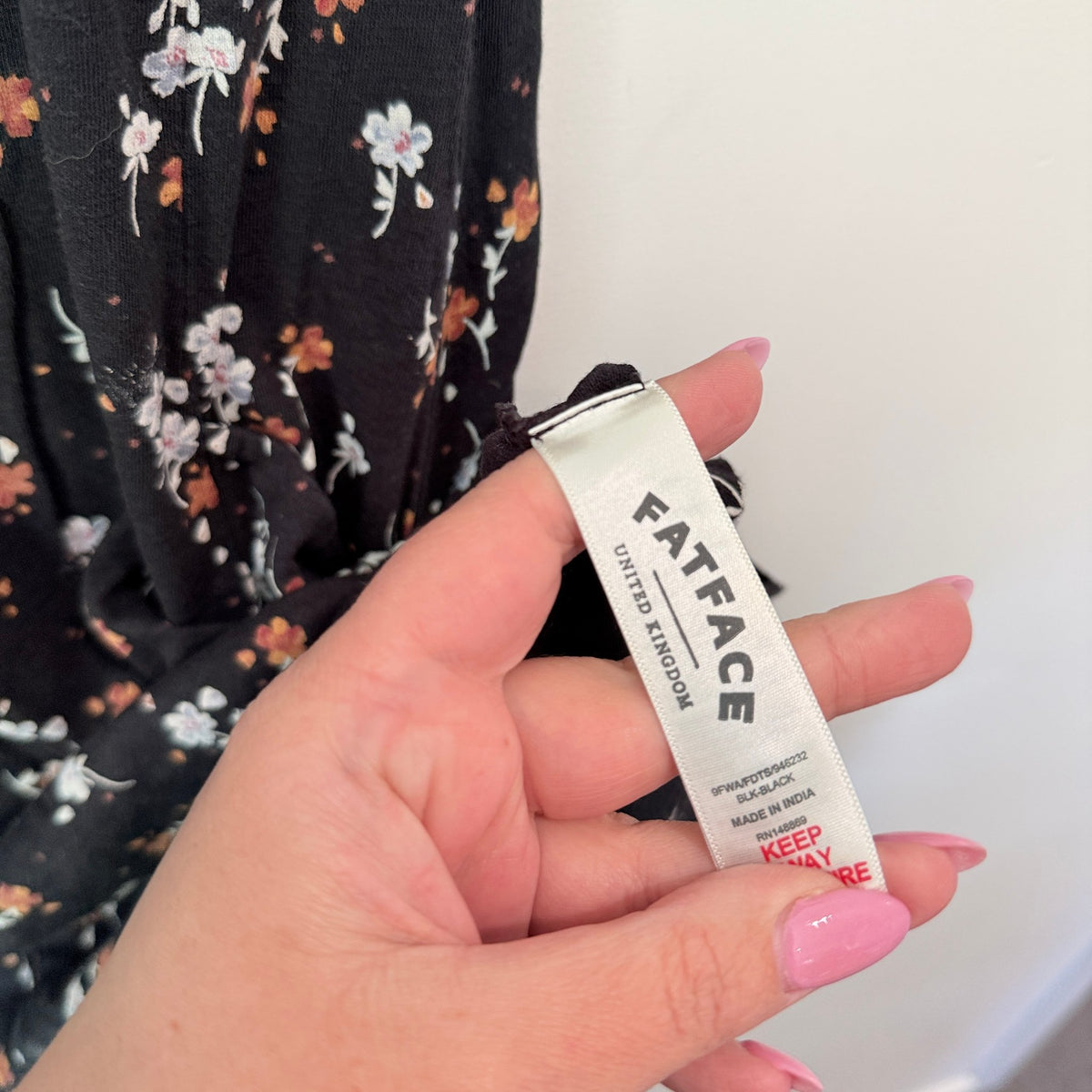 Fat Face Size 6 Floral Print Short Sleeve Tee Dress