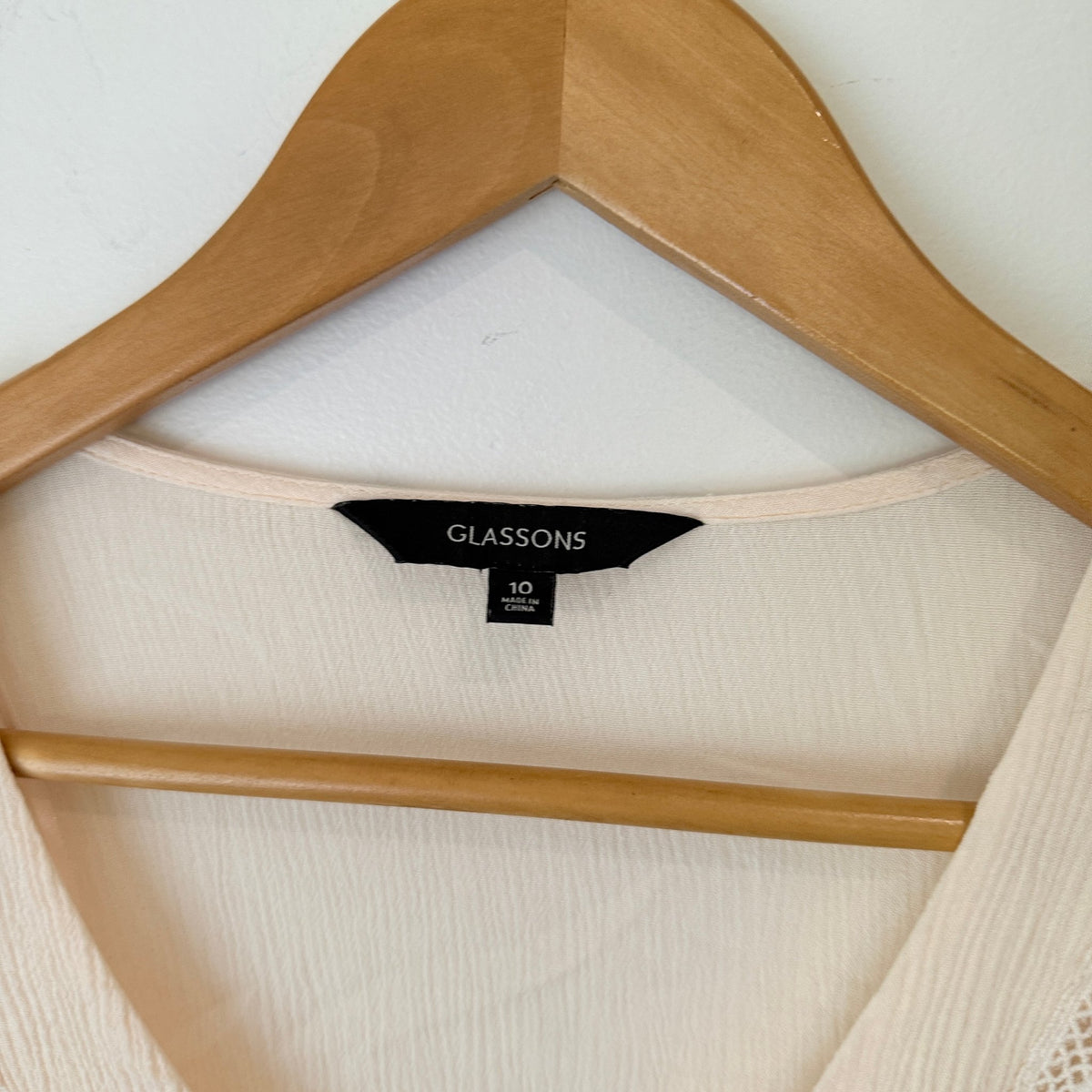 Glassons Size 10 Crinkle Lace Up Bell Sleeve Crop Top