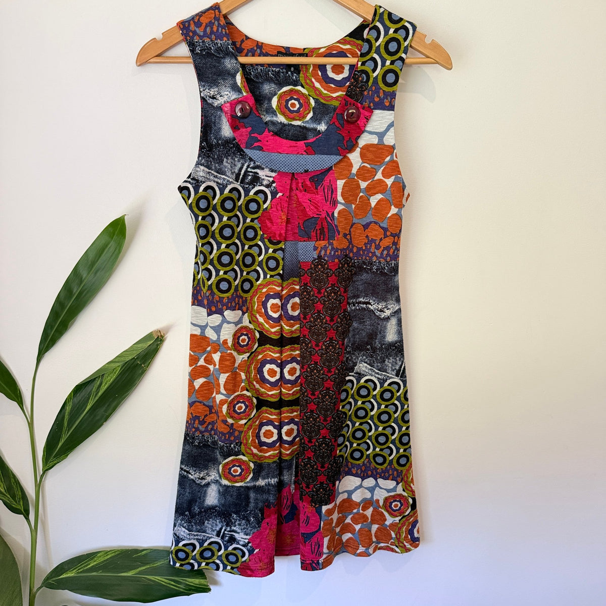 Mountford Size 8 Abstract Print Sleeveless Shift Dress