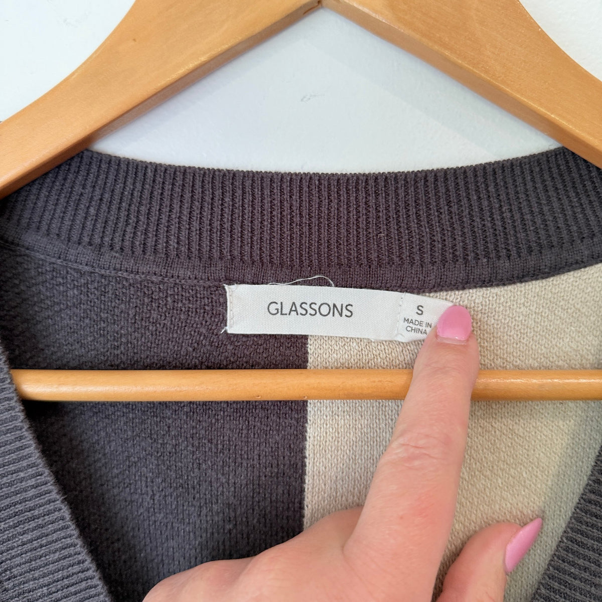 Glassons Size S Patchwork Knit Sweater Vest