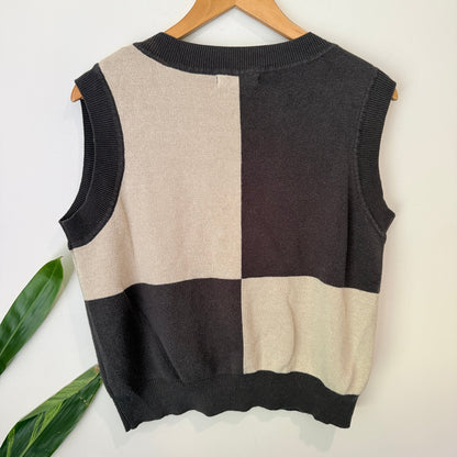 Glassons Size S Patchwork Knit Sweater Vest