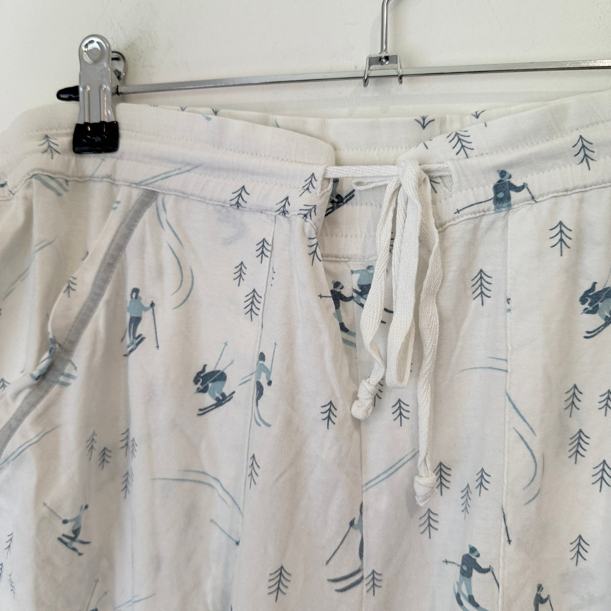 Wallace Cotton Size M Ski Print Drawstring PJ Pants
