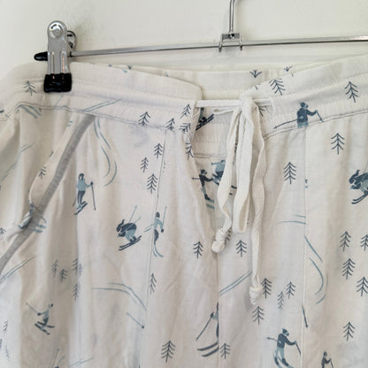 Wallace Cotton Size M Ski Print Drawstring PJ Pants