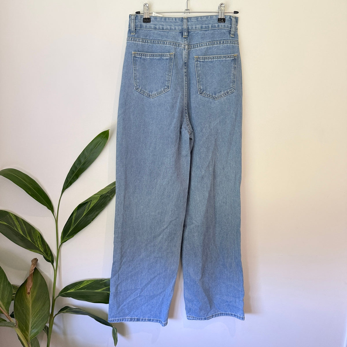 SHEIN Size XS Rock Baby Smiley Patch Wide Leg Jeans