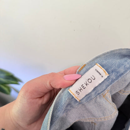 Shekou Size Waist 66cm High Waist Wide Leg Jeans