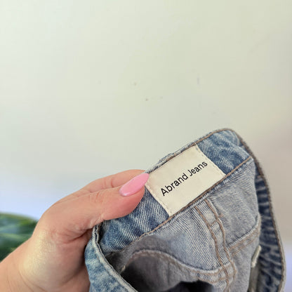 Abrand Size 6 High Relaxed Distressed Denim Shorts