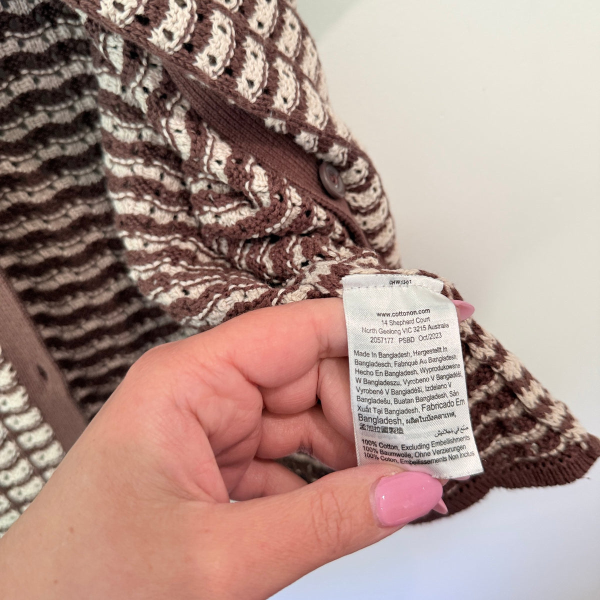 Cotton On Size S Open Knit Short Sleeve Button Up Cardigan