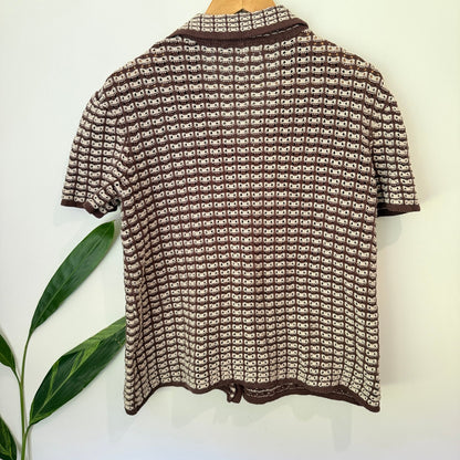 Cotton On Size S Open Knit Short Sleeve Button Up Cardigan