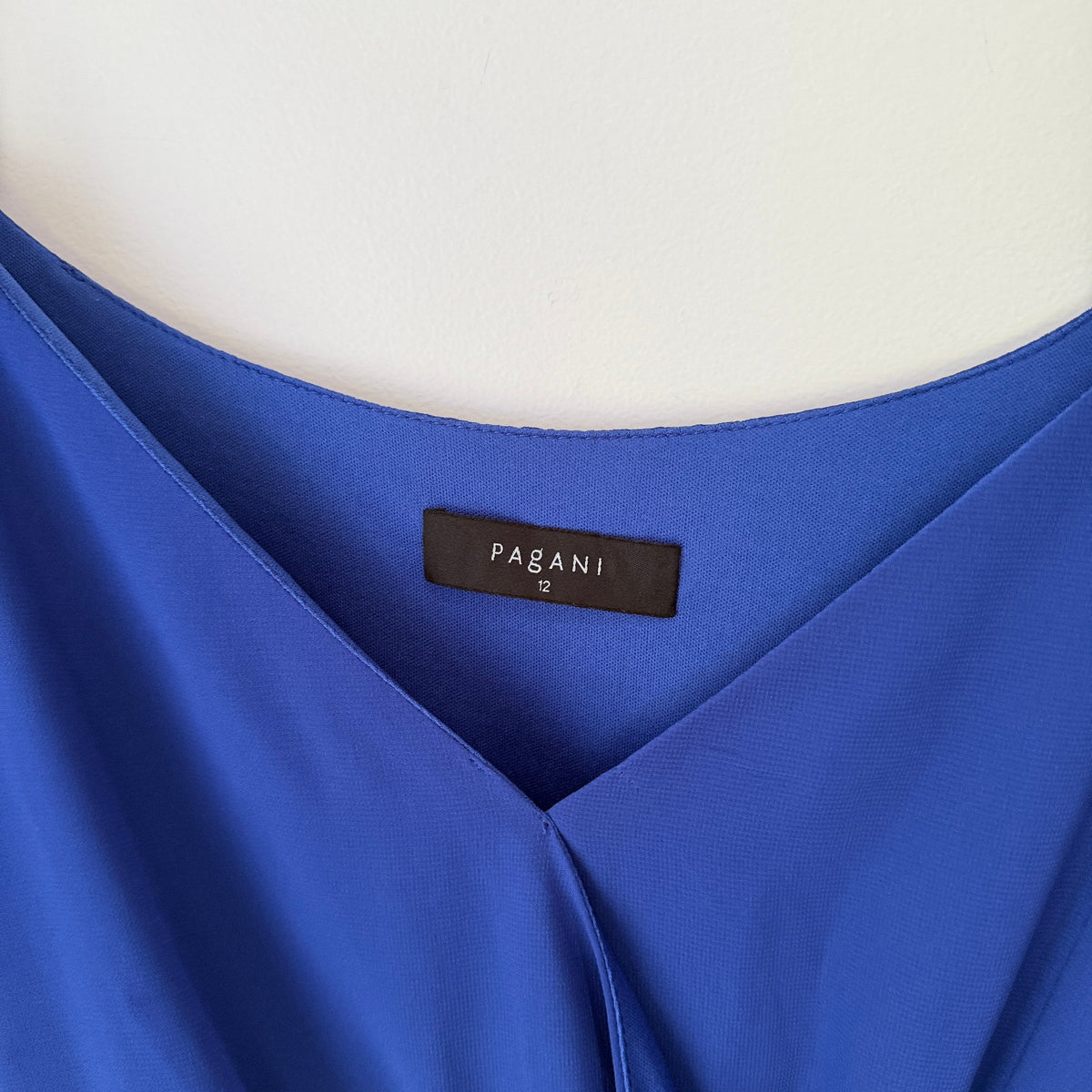 Pagani Size 12 Wrap Front Elastic Waist Chiffon Maxi Dress
