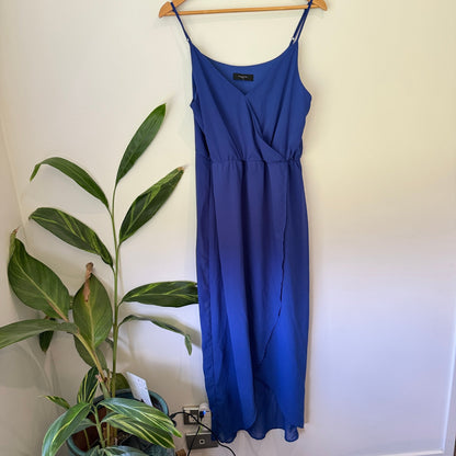 Pagani Size 12 Wrap Front Elastic Waist Chiffon Maxi Dress