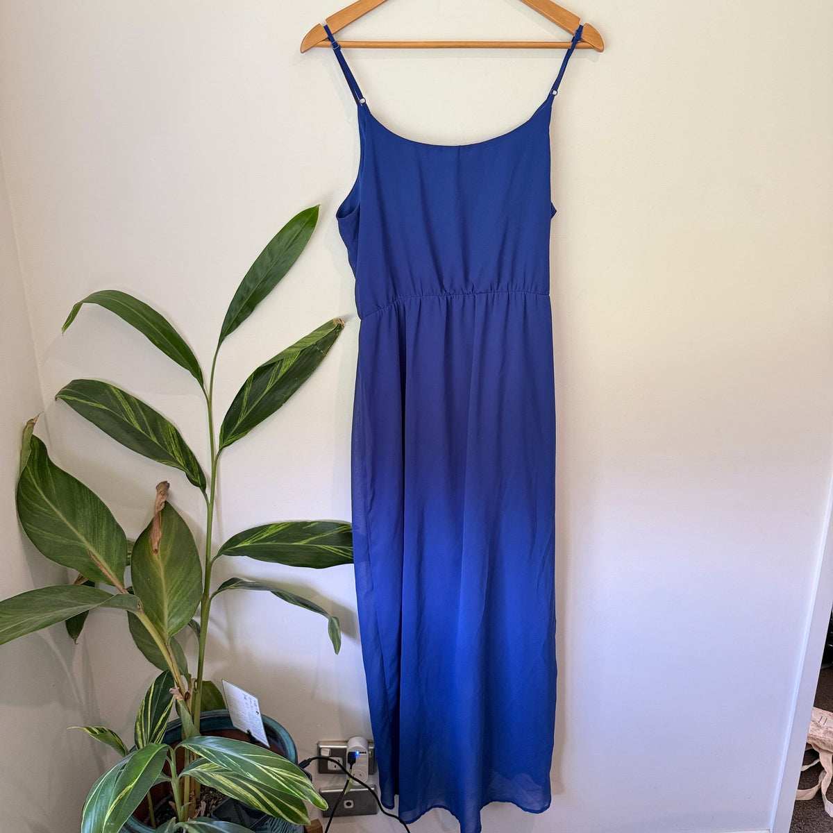 Pagani Size 12 Wrap Front Elastic Waist Chiffon Maxi Dress