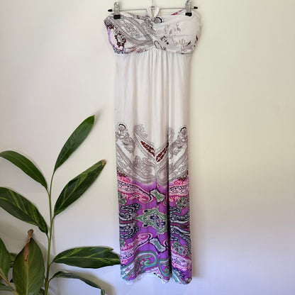 Brand Unknown Size M Paisley Print Strapless Maxi Dress