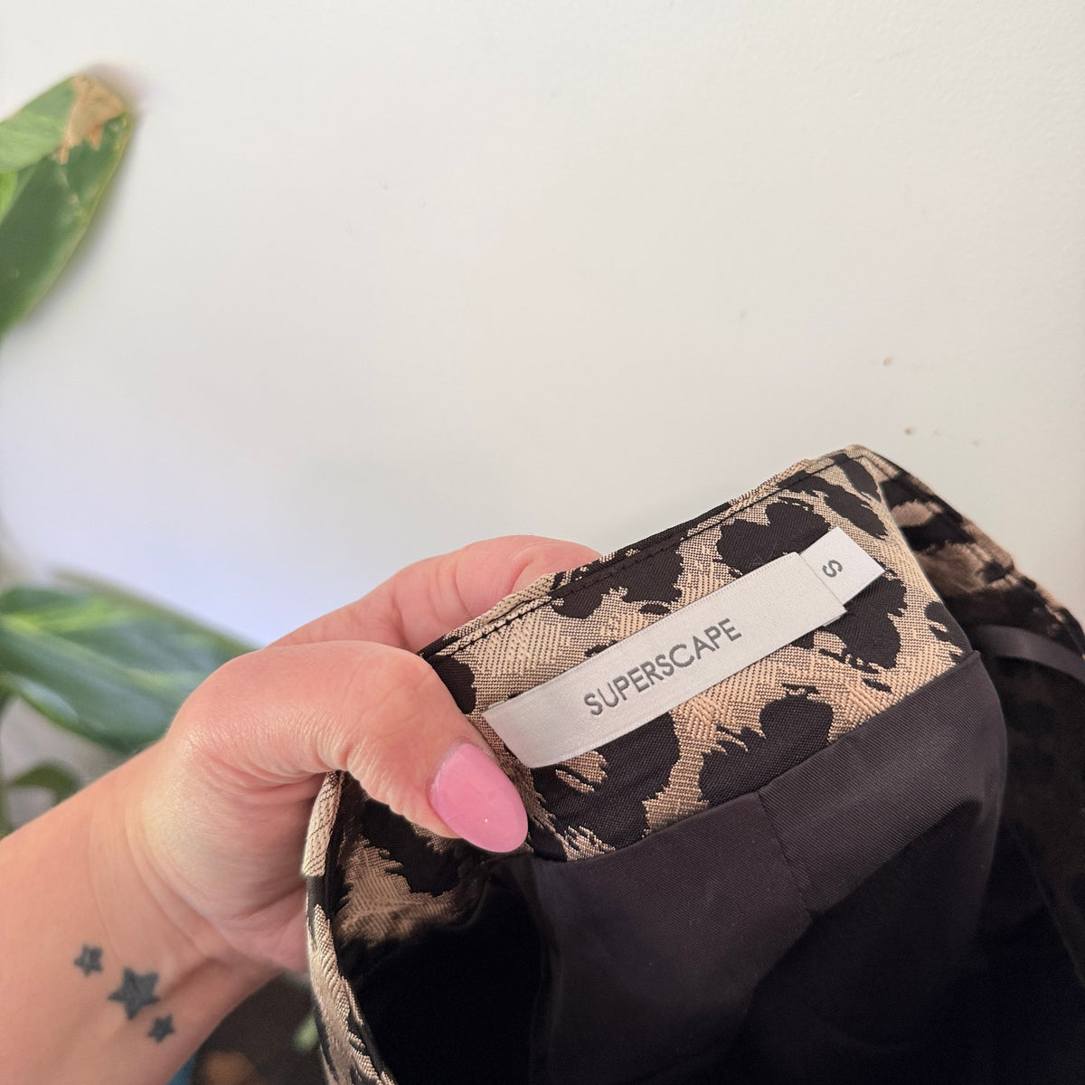 Superscape Size S | Waist 64cm Leopard Jacquard Mini Skirt