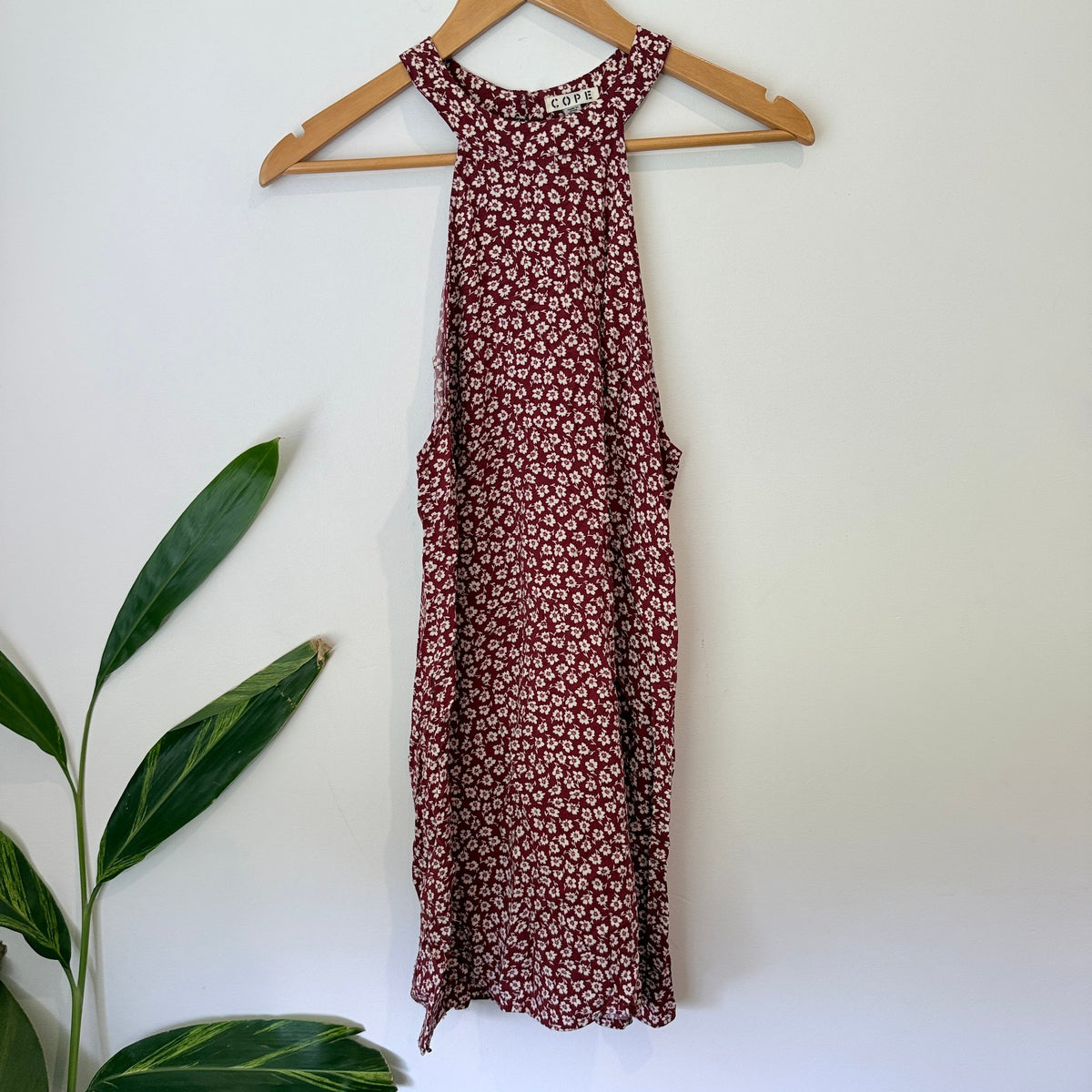 Cope Size M Floral Print Halter Neck Dress