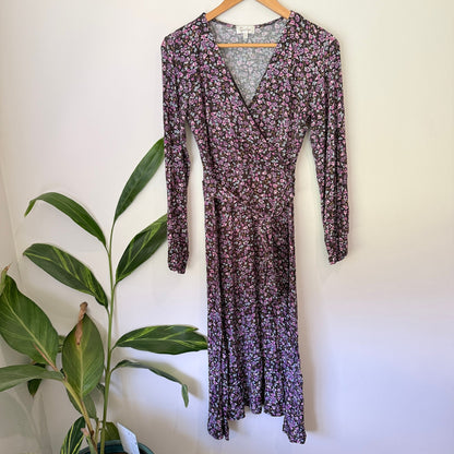 Capture Size 8 Floral Print Wrap Midi Dress