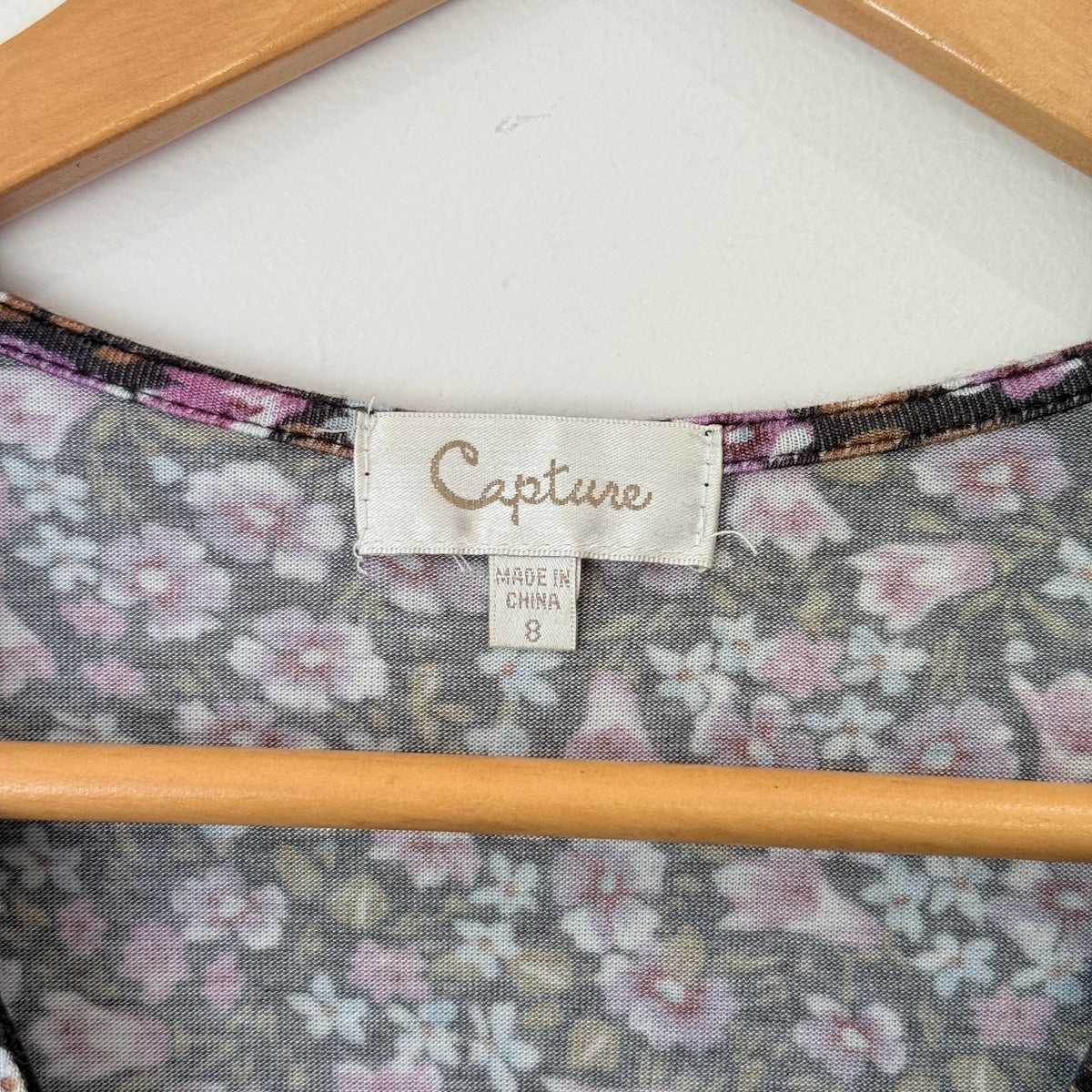 Capture Size 8 Floral Print Wrap Midi Dress