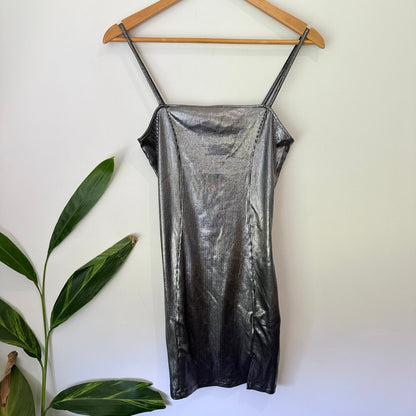 H&M Divided Size M Metallic Strappy Bodycon Mini Dress