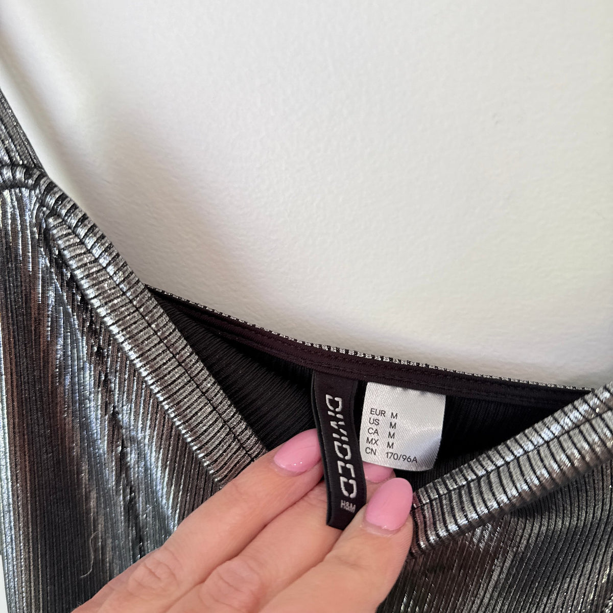 H&M Divided Size M Metallic Strappy Bodycon Mini Dress