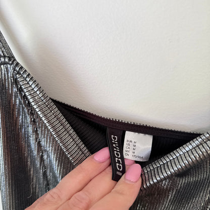 H&M Divided Size M Metallic Strappy Bodycon Mini Dress