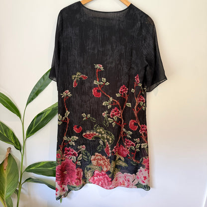 Brand Unknown U/Arm 51cm Floral Silk Blend Tunic Dress