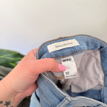 Anko Size 10 Skinny Mid Rise Jeans