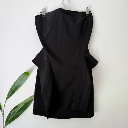 Mandee Size L Strapless Peplum Mini Dress