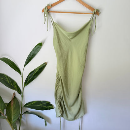 Glassons Size 8 Satin Cowl Neck Ruched Slip Dress