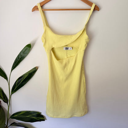 Tiger Mist Size L Rib Knit Cut Out Mini Dress