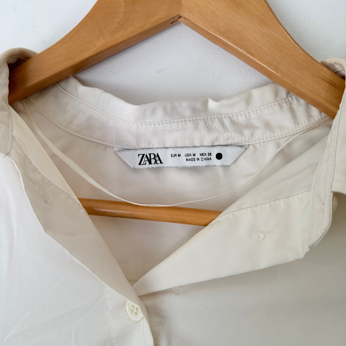 Zara Size M Elastic Cuff Short Sleeve Crop Shirt