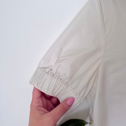 Zara Size M Elastic Cuff Short Sleeve Crop Shirt