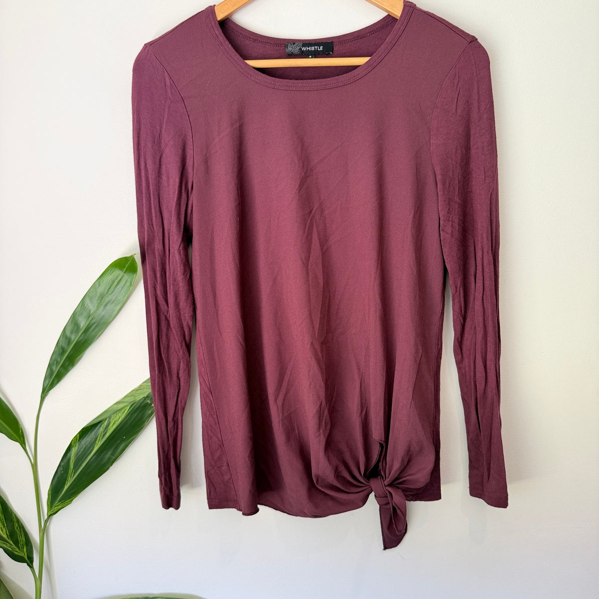 Whistle Size 8 Tie Hem Long Sleeve Top
