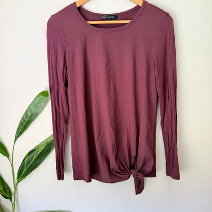 Whistle Size 8 Tie Hem Long Sleeve Top