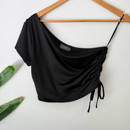 Mirrou Size XL One Shoulder Ruched Side Crop Top