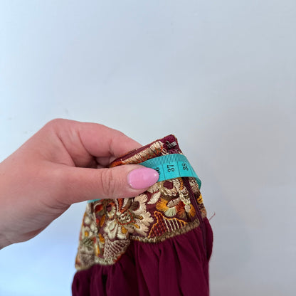 Brand Unknown Size Waist 74cm Embroidered Waistband Maxi Skirt – photo 2