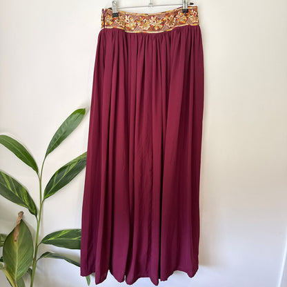 Brand Unknown Size Waist 74cm Embroidered Waistband Maxi Skirt – photo 4