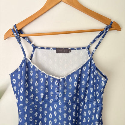 Mirrou Size L Leaf Print Button Front Cami Dress – photo 2