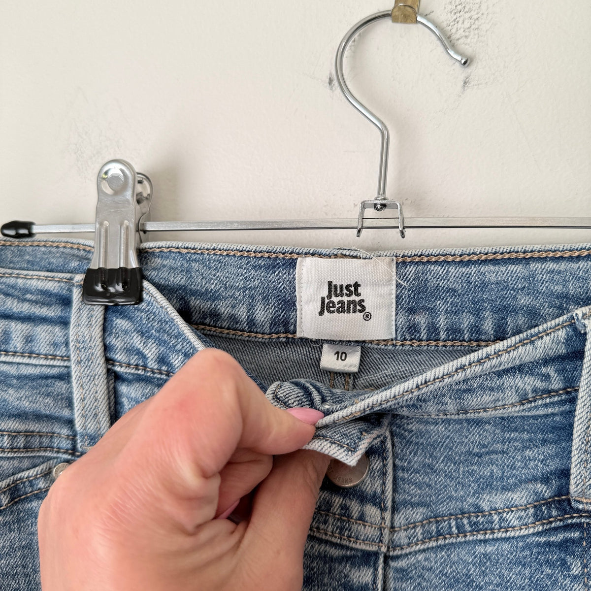 Just Jeans Size 10 Button Front Denim Mini Skirt – photo 2